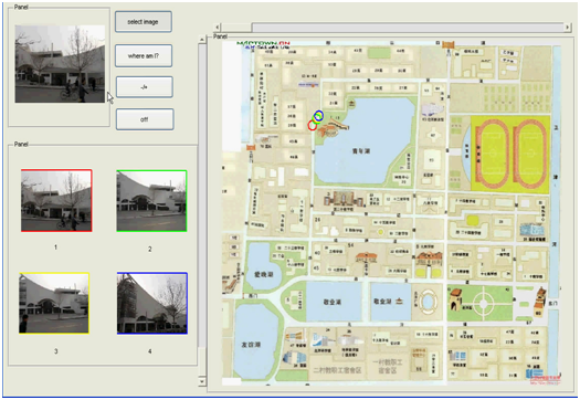 面向移动终端的地标搜索和导航系统“Where am I”(演示中地图为a片无码
校园图)